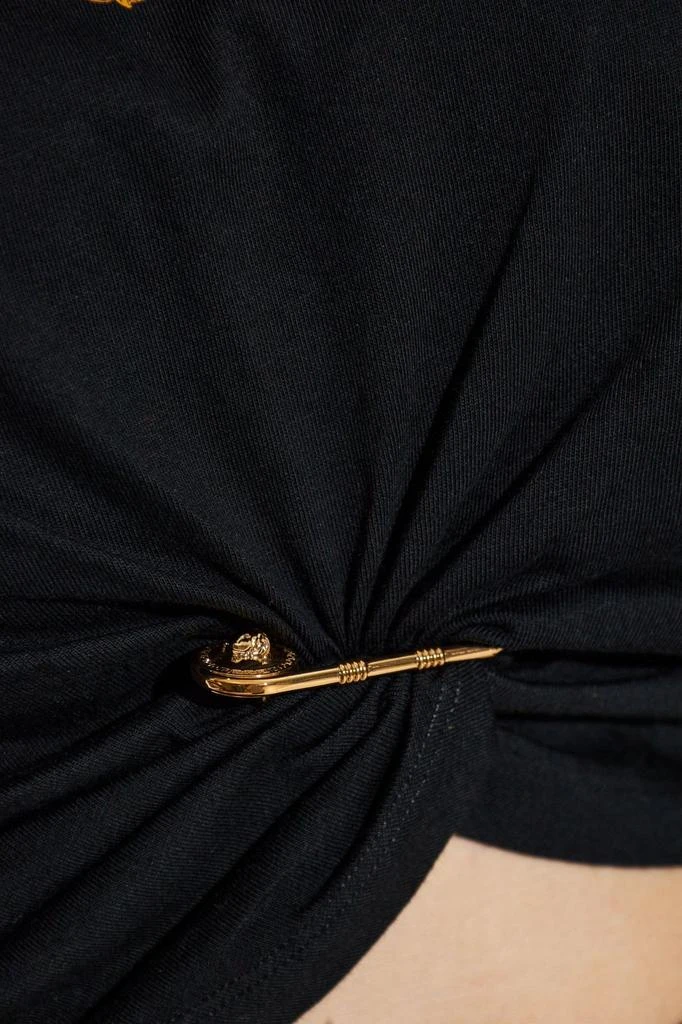 Versace Versace Safety-Pin Detailed Crewneck T-Shirt 5