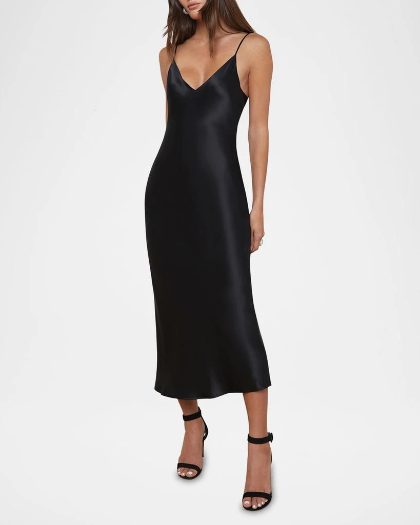 L'Agence Seridie Mid-Length Silk Slip Dress 3