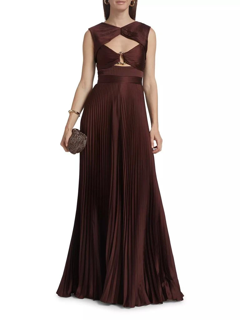 AMUR Rosalynn Charmeuse Pleated Jumpsuit 3