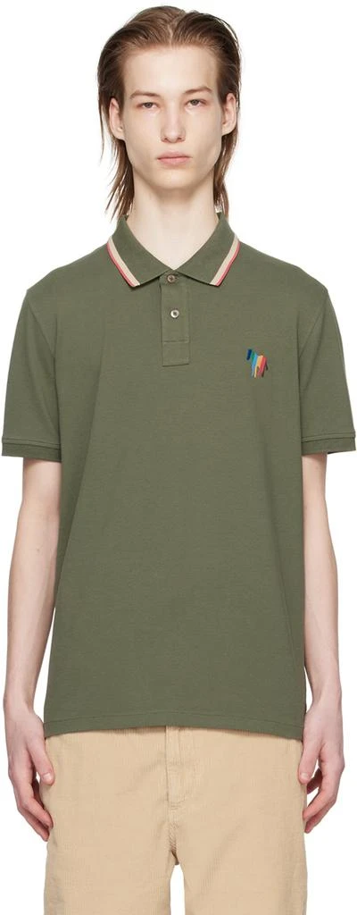 Paul Smith Green Broad Stripe Zebra Polo 1