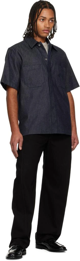 Givenchy Navy Herringbone Denim Shirt 4