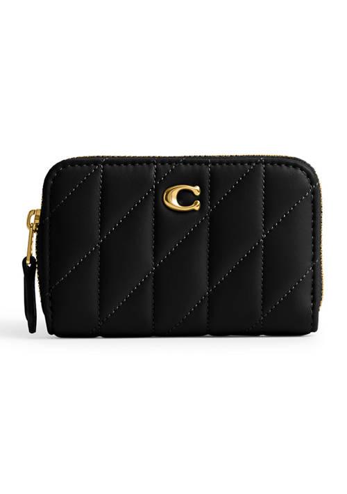 ★Coach★ Small House Around Card Case with Quilting CBF62 L COACH Pillow Quilted Small Zip Around Gold Hardware Card