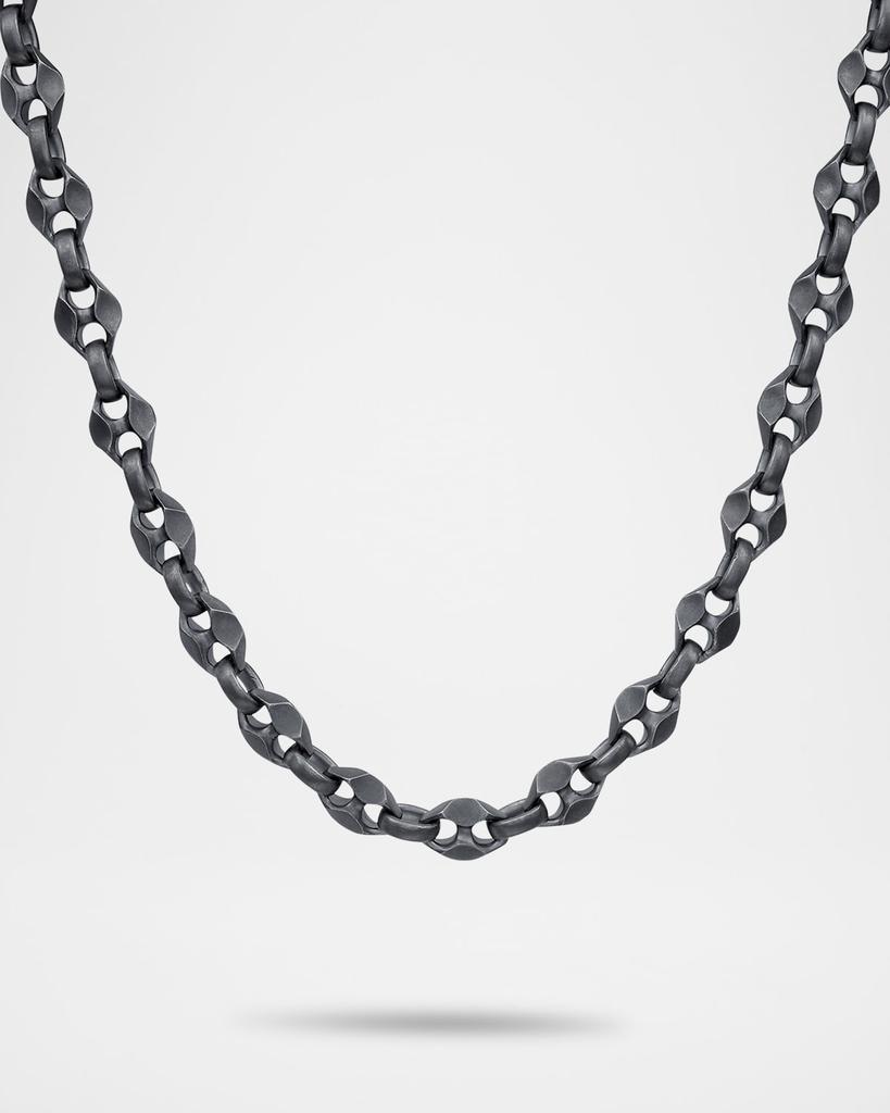 Marco Dal Maso Men's Ulysses Oxidized Sterling Silver Faceted Link Necklace, 22.5"L