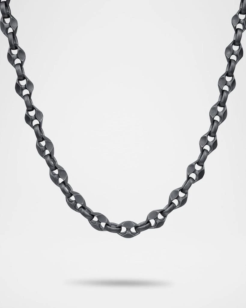 Marco Dal Maso Men's Ulysses Oxidized Sterling Silver Faceted Link Necklace, 22.5"L 1