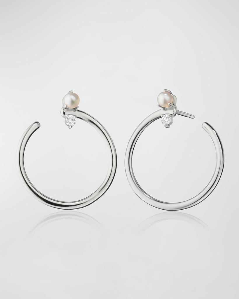 Monica Rich Kosann Galaxy Wrap Hoop Earrings with Mother-Of-Pearl and White Sapphire