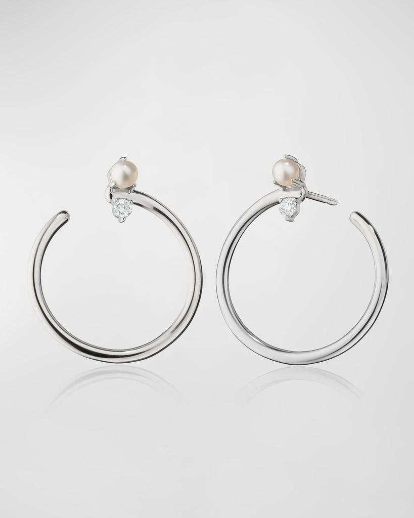 Monica Rich Kosann Galaxy Wrap Hoop Earrings with Mother-Of-Pearl and White Sapphire 1
