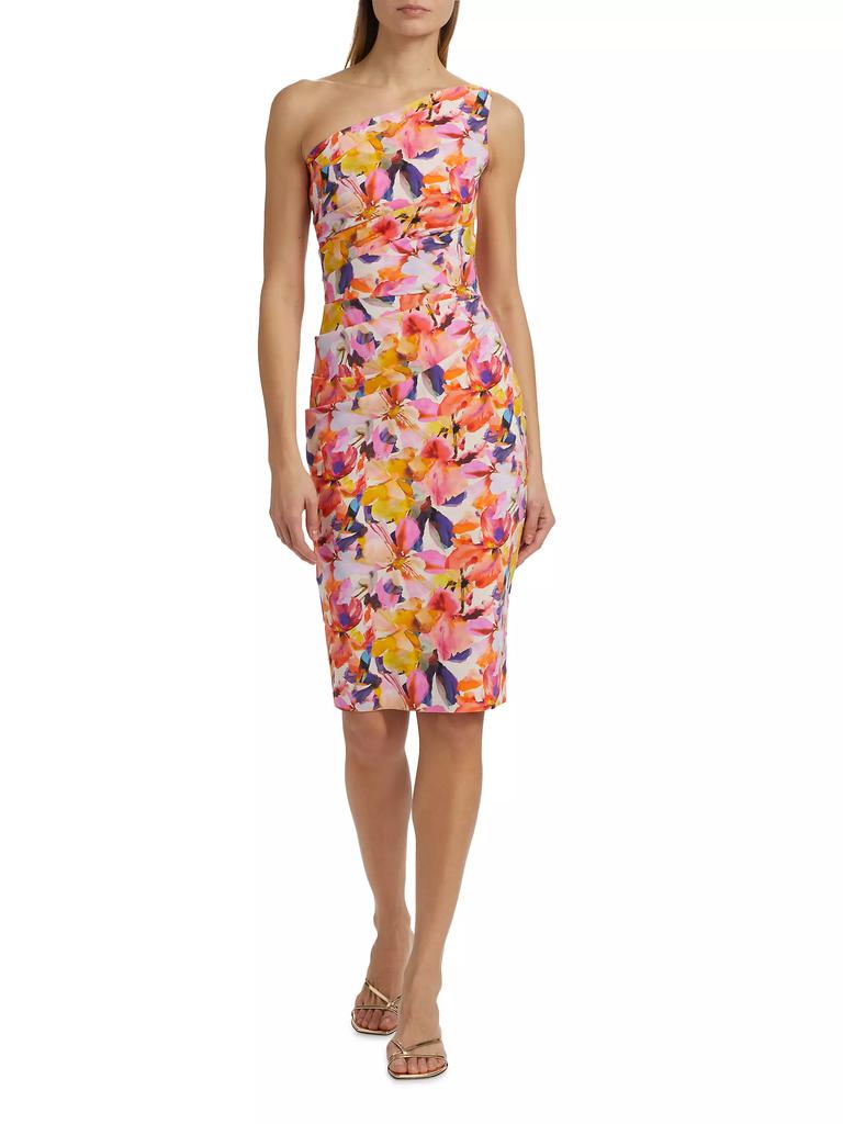 Chiara Boni Angelina Floral One-Shoulder Cocktail Dress