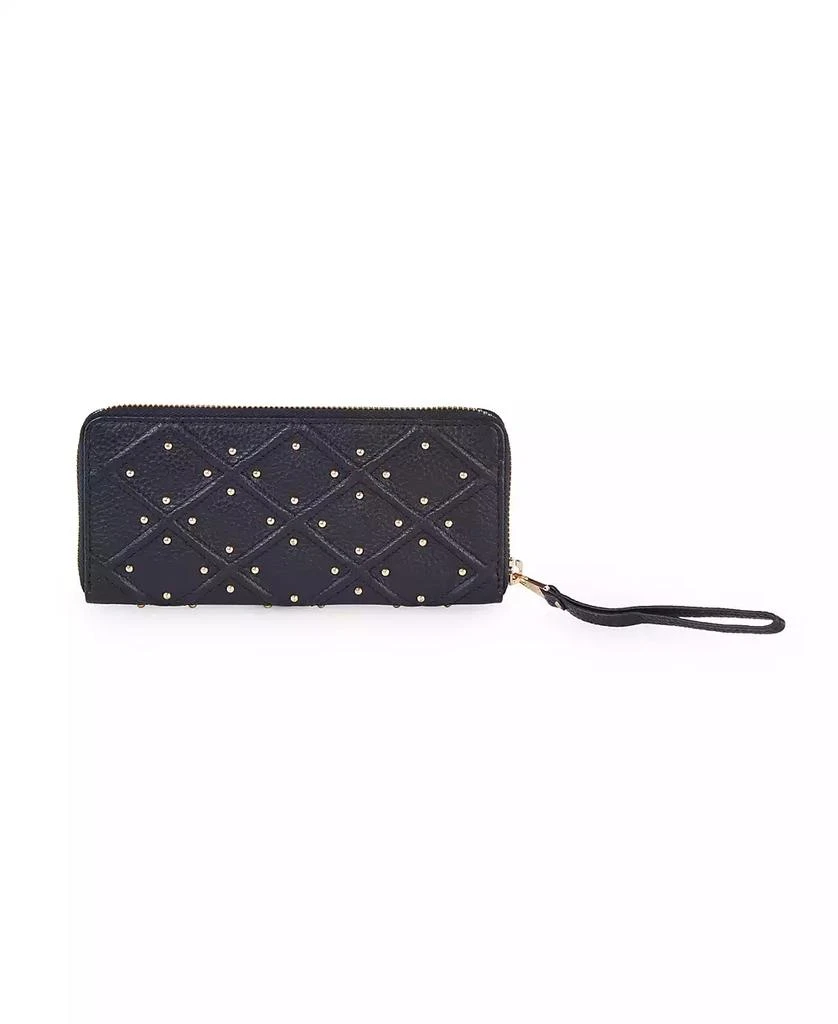 LODIS Women's Aria Accordian Zip Around Wallet with Studs 2