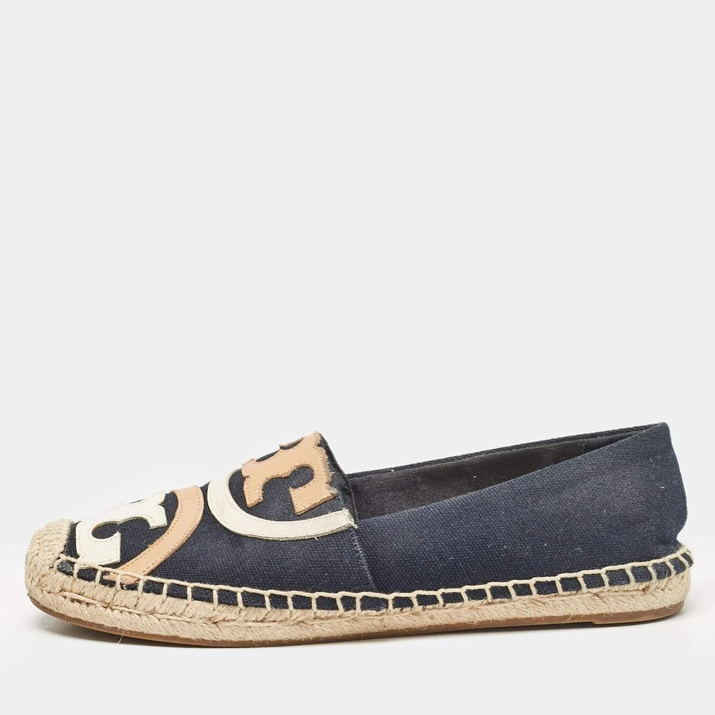 Tory Burch Tory Burch Navy Blue Canvas Poppy Espadrille Flats Size 36 1