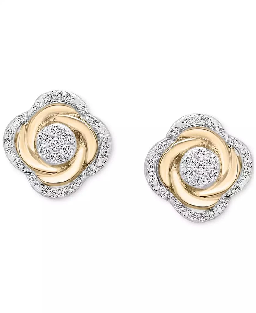 Macy's 2-Pc. Set Diamond Pendant Necklace & Earrings (1/2 ct. t.w.) in 14k Gold-Plated Sterling Silver, Exclusively at Macy's 7