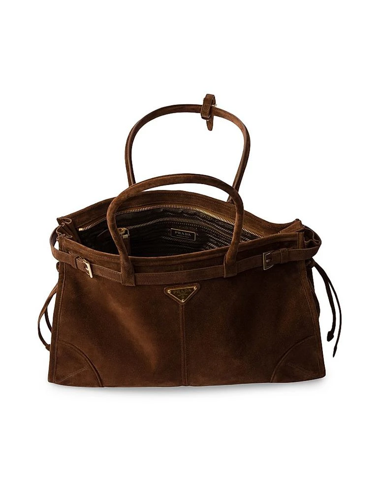 Prada Large Suede Top Handbag 4