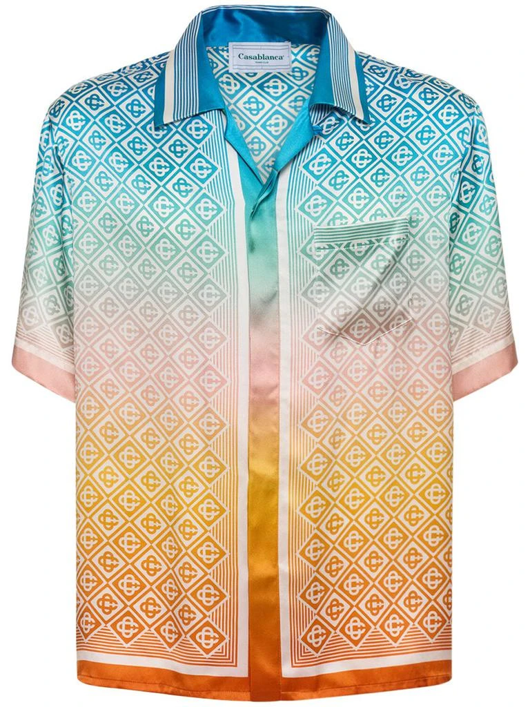 Casablanca Cuban Collar Silk Short Sleeve Shirt 1