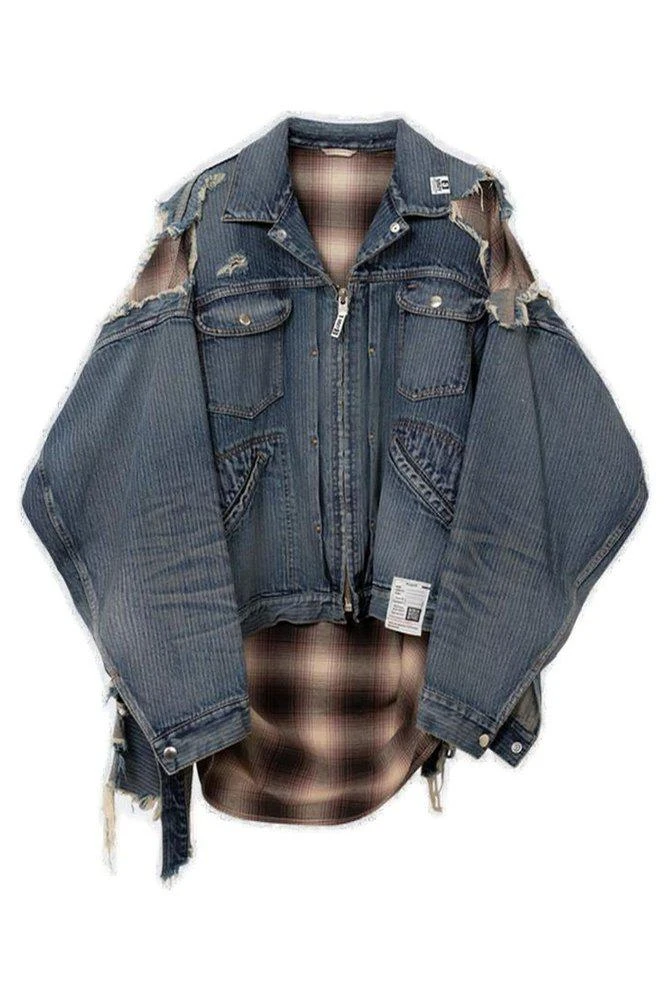 Maison MIHARA YASUHIRO Maison Mihara Yasuhiro Check Shirt Layered Denim Jacket