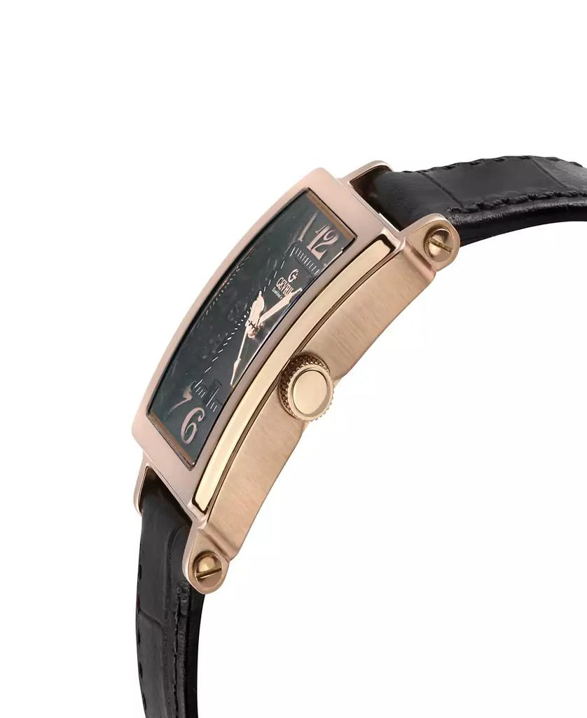 Gevril Women's Avenue of Americas Mini Swiss Quartz Italian Black Leather Strap Watch 32mm 2