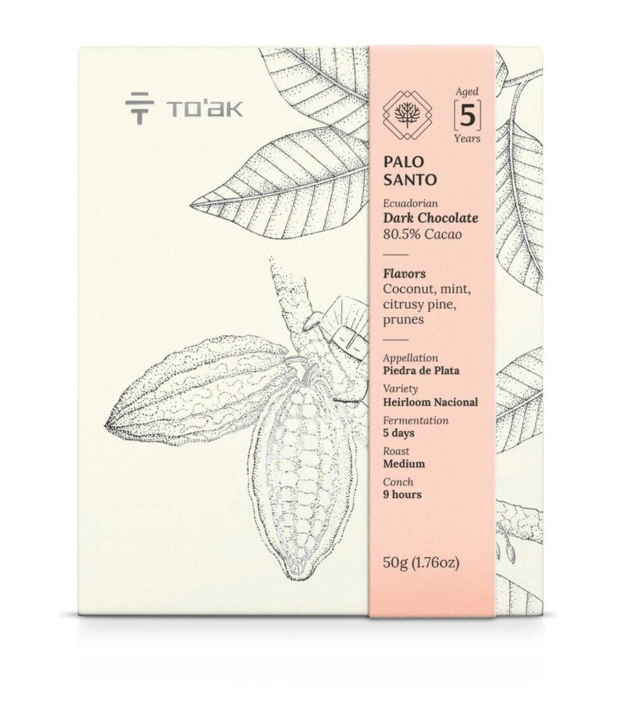 To'ak Palo Santo Cask-Aged Harvest 2019 Ecuadorian Dark Chocolate Bar (50g) 1