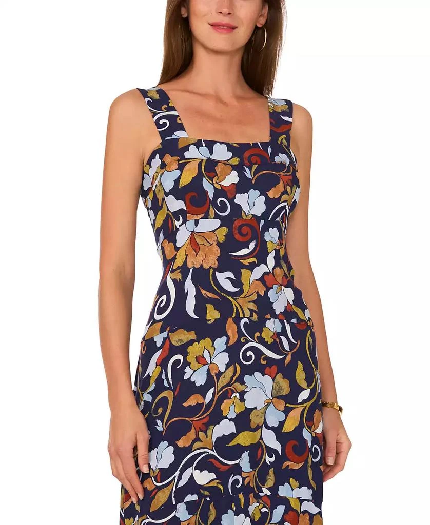 Vince Camuto Women's Floral Square-Neck Smocked-Back Sleeveless Maxi Dress 3