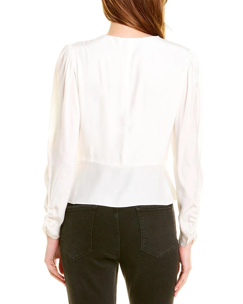 FRAME Shirred Peplum Silk Top 2
