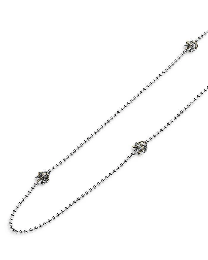 LAGOS Sterling Silver & 18K Yellow Gold Love Knot Station Necklace, 34" 4