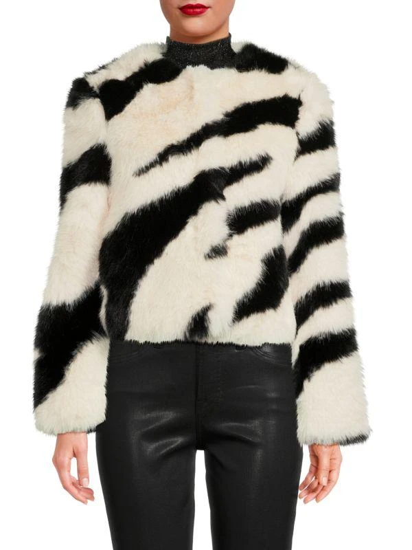SHACI Zebra-Print Faux Fur Jacket 1