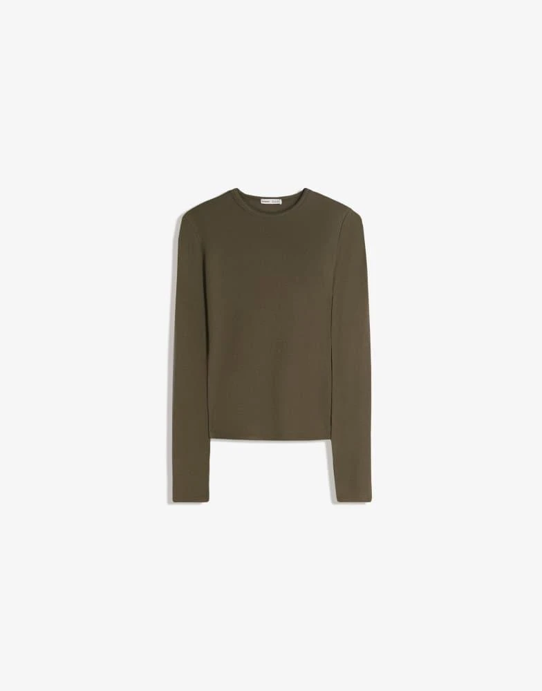 Bershka Bershka Long sleeve top in khaki