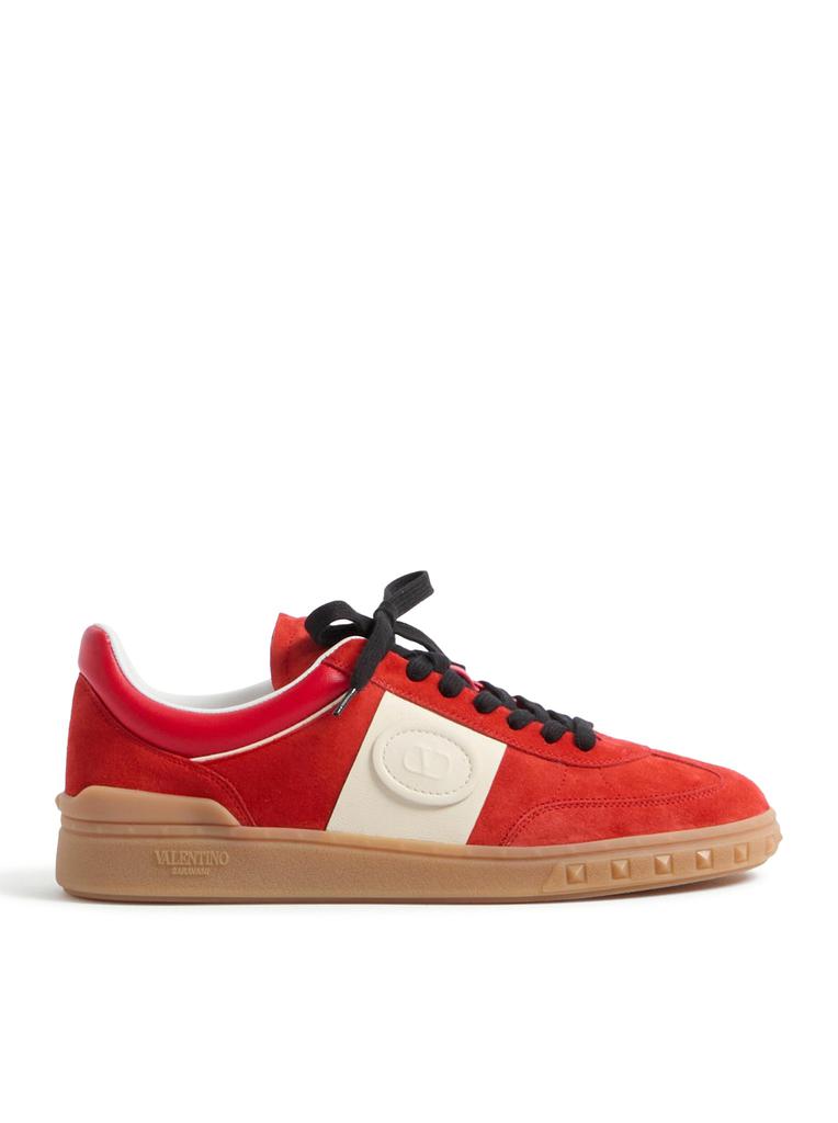 Valentino UPVILLAGE LOW TOP SNEAKER IN SPLIT LEATHER AND CALFSKIN NAPPA LEATHER