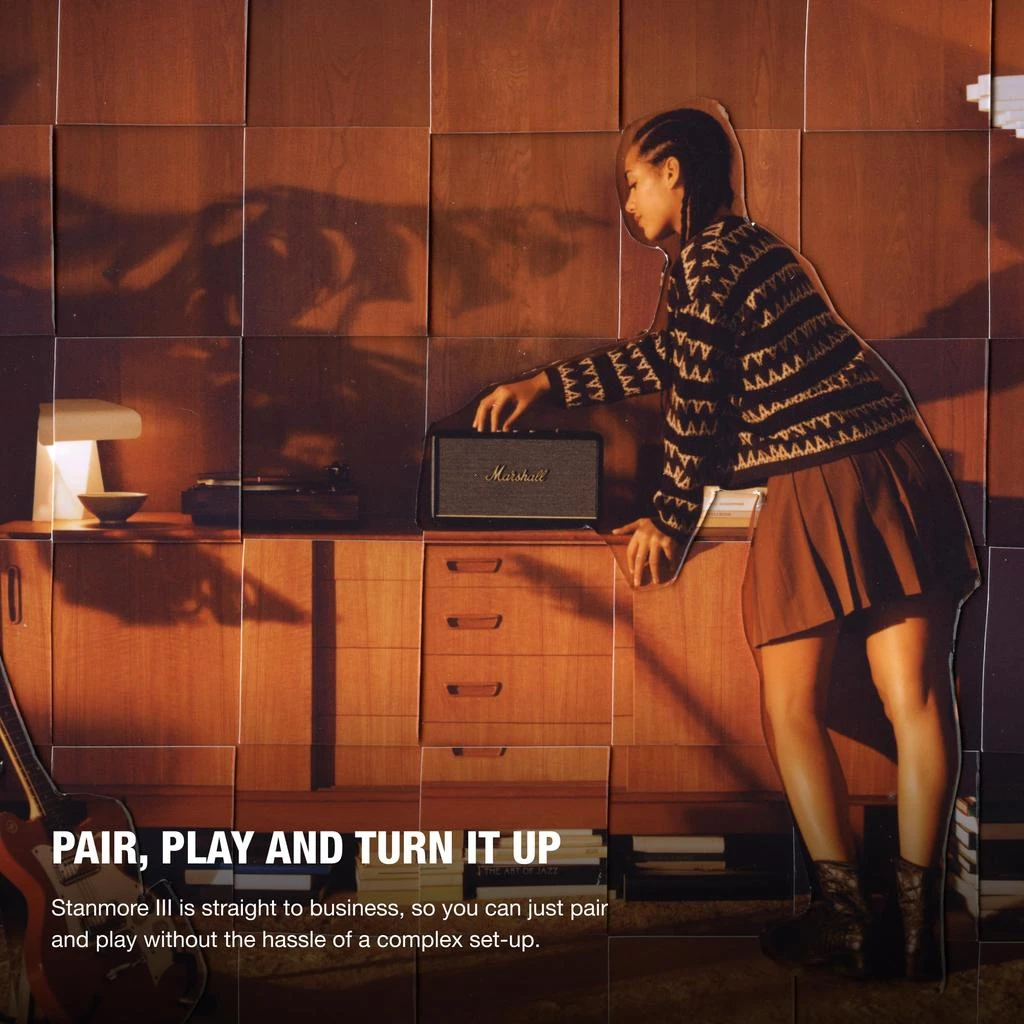 Marshall Marshall Stanmore III Bluetooth Home Speaker - Loud Stereo Sound with Bass and Treble Controls | Plug-in Powered | Record Player Compatible | RCA and 3.5 mm Aux Inputs - Black 4