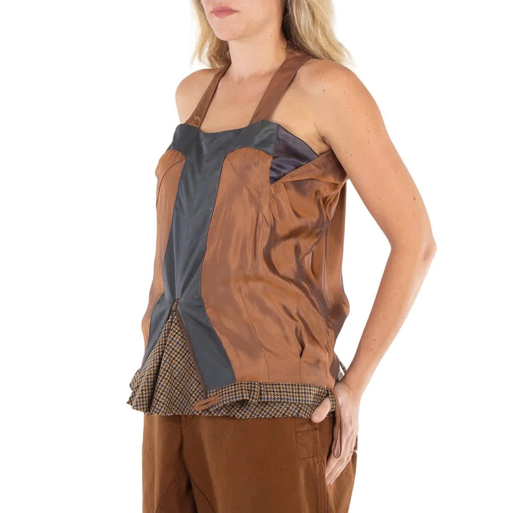 MAISON MARGIELA Ladies Camel Houndstooth Wool Decortique Top 2