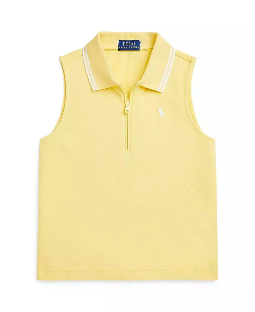 Big Girls Stretch Mesh Half-Zip Boxy Polo Shirt undefined