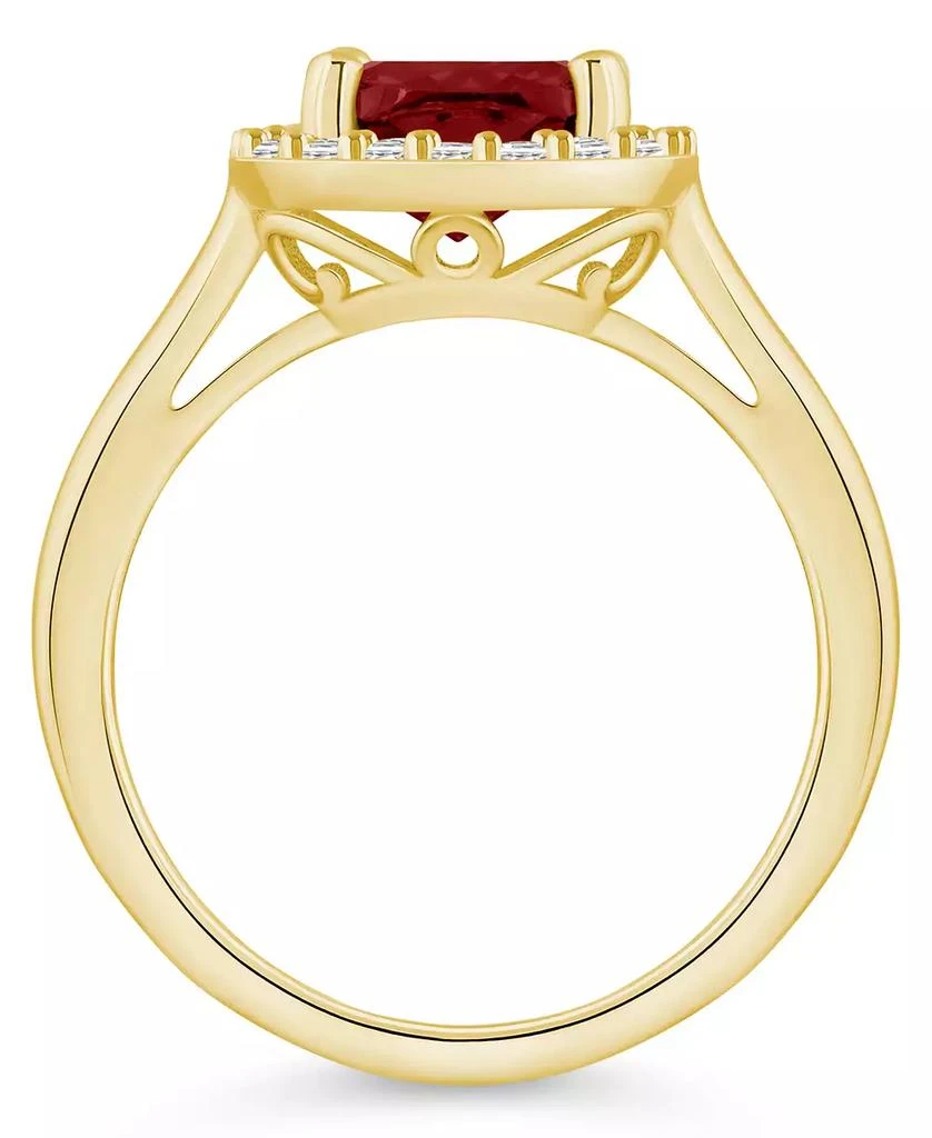 Macy's Garnet (2-3/4 ct. t.w.) and Diamond (1/4 ct. t.w.) Halo Ring in 14K Yellow Gold 3