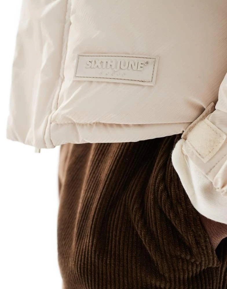 Sixth June Sixth June irridscent logo detail puffer jacket in beige 4