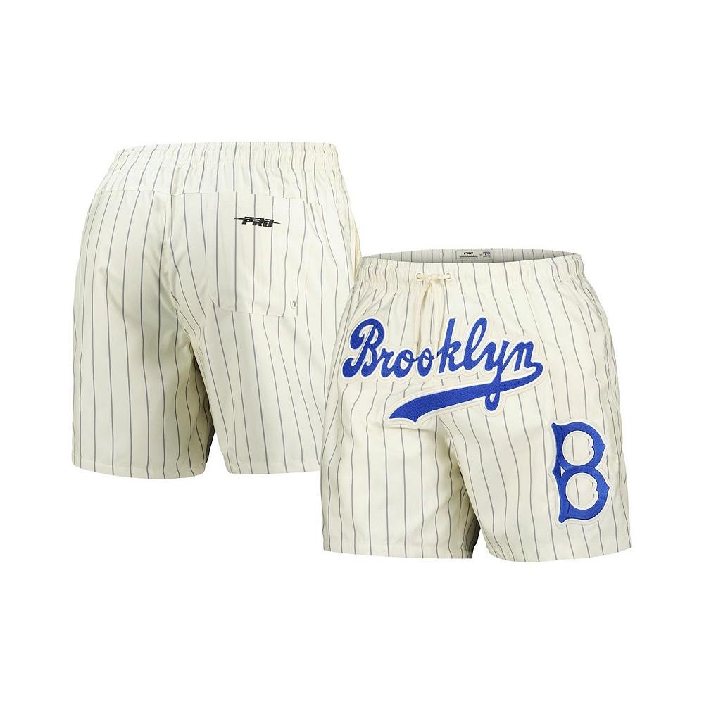 Pro Standard Men's Cream Brooklyn Dodgers Cooperstown Collection Pinstripe Retro Classic Woven Shorts