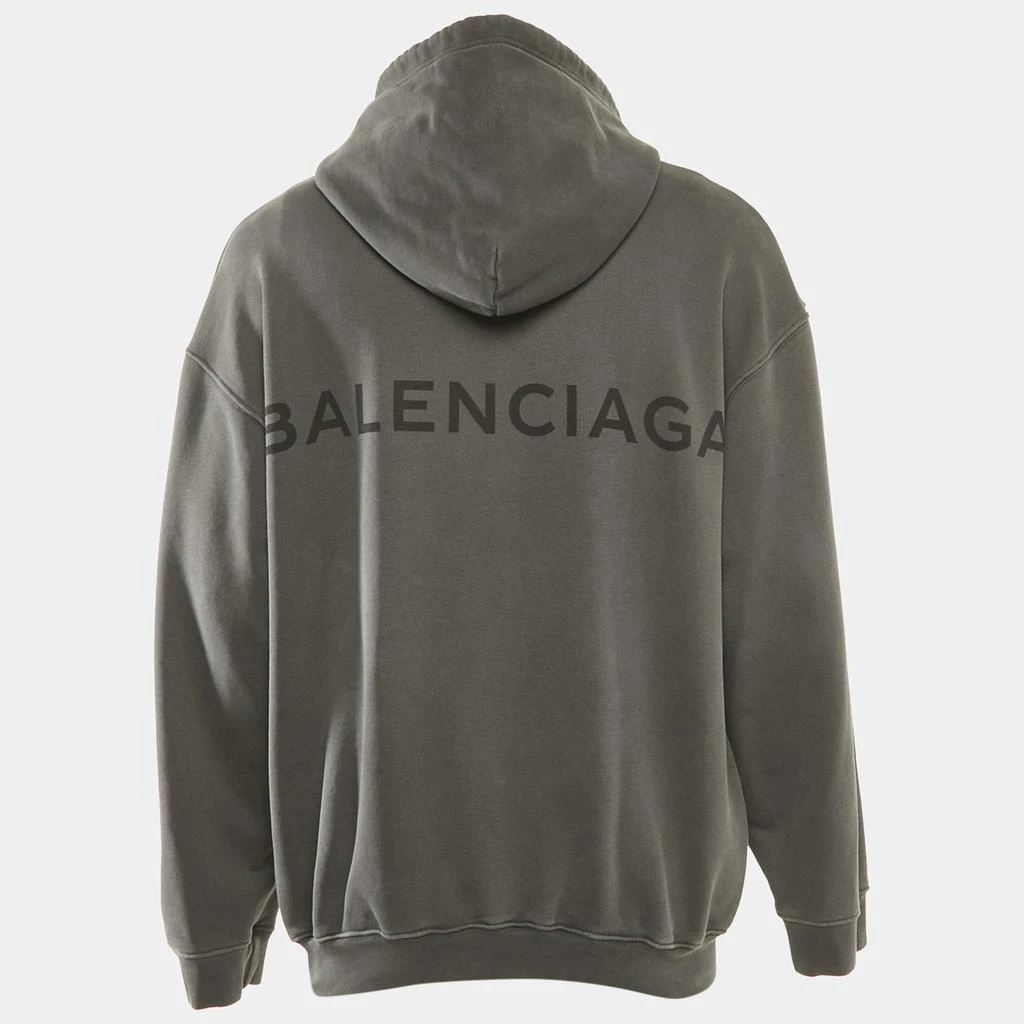 Balenciaga Grey Cotton Pocket Detail Oversized Hoodie S – On Sale