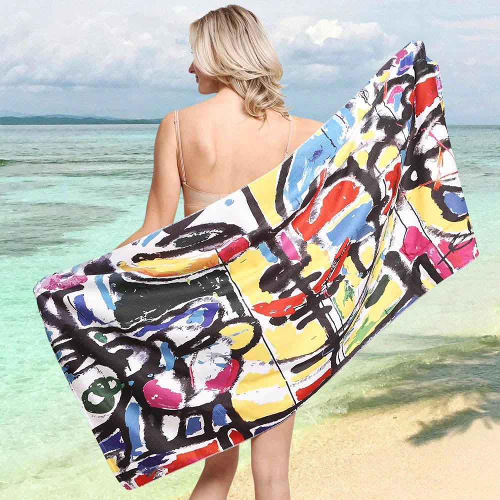 FASHNZFAB Abstract Print Beach Towel and Tote Bag