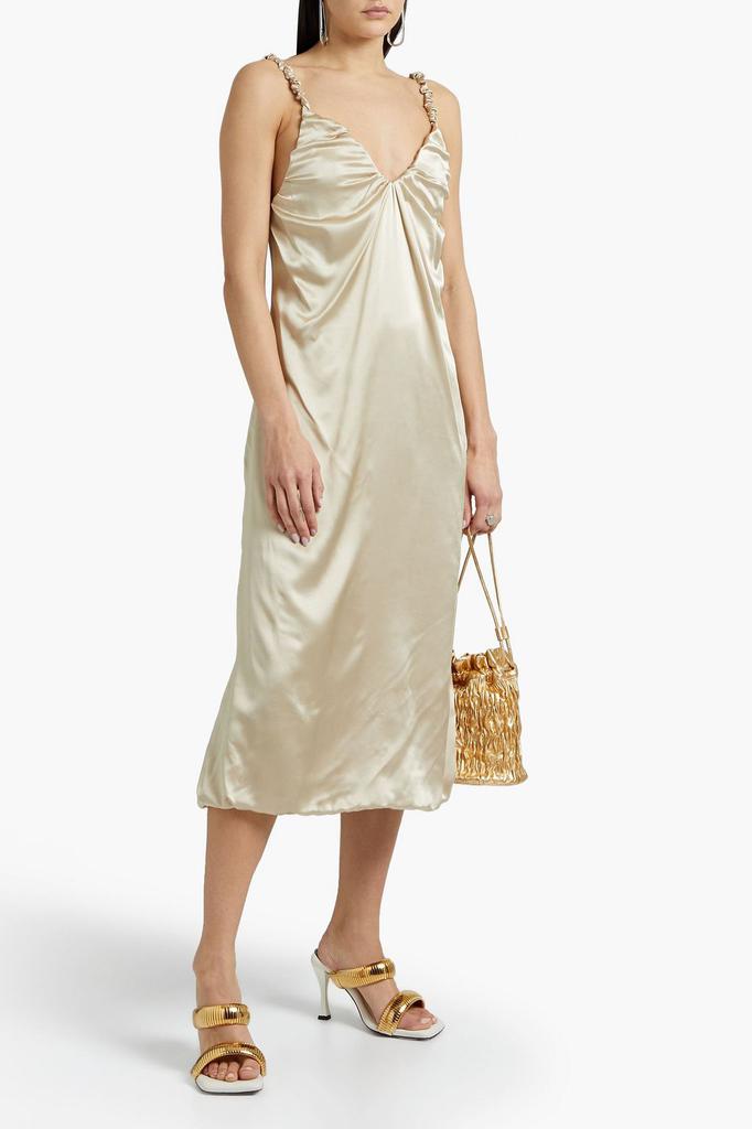 DODO BAR OR Libi open-back draped silk-charmeuse midi slip dress