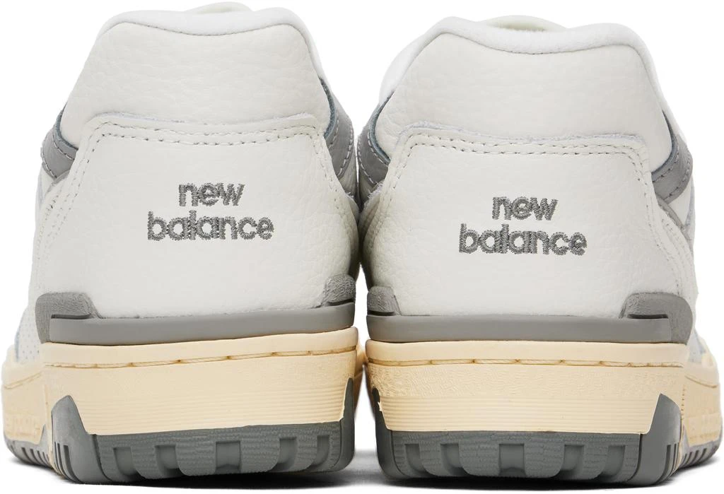 New Balance White & Gray 550 Sneakers 2