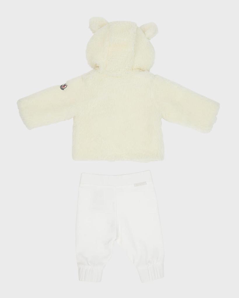Moncler Kid's Faux Fur Hoodie & Joggers Set, Size 6M-3