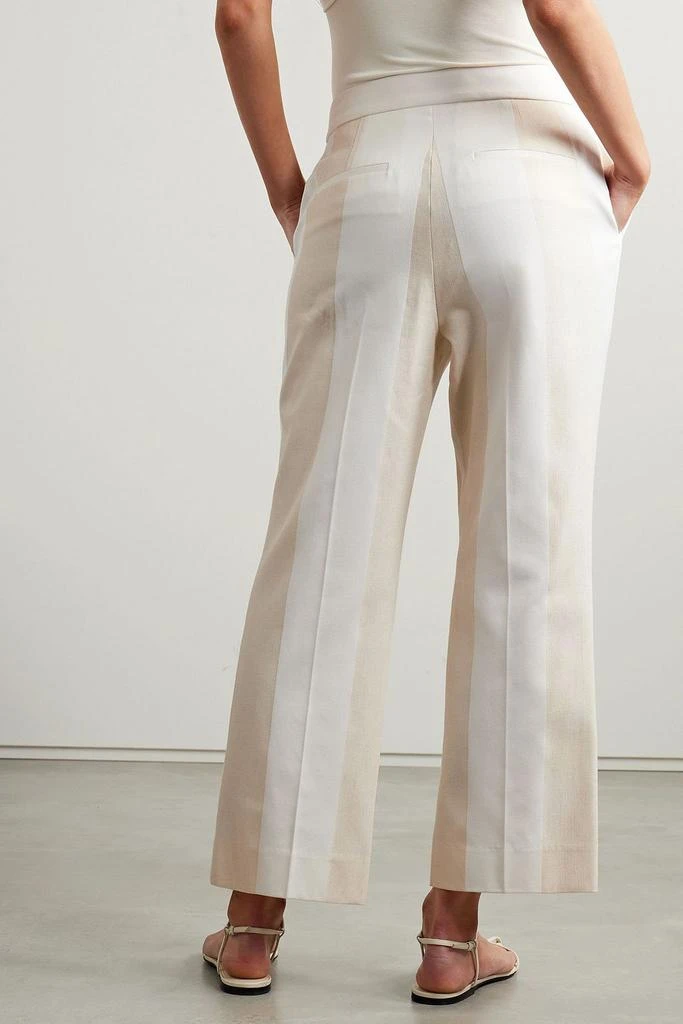 Partow Neva two-tone paneled cotton and linen-blend flared pants 3