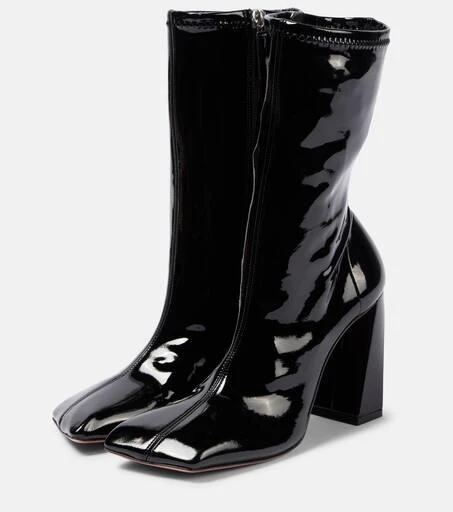 Amina Muaddi Marine 95 latex ankle boots 4