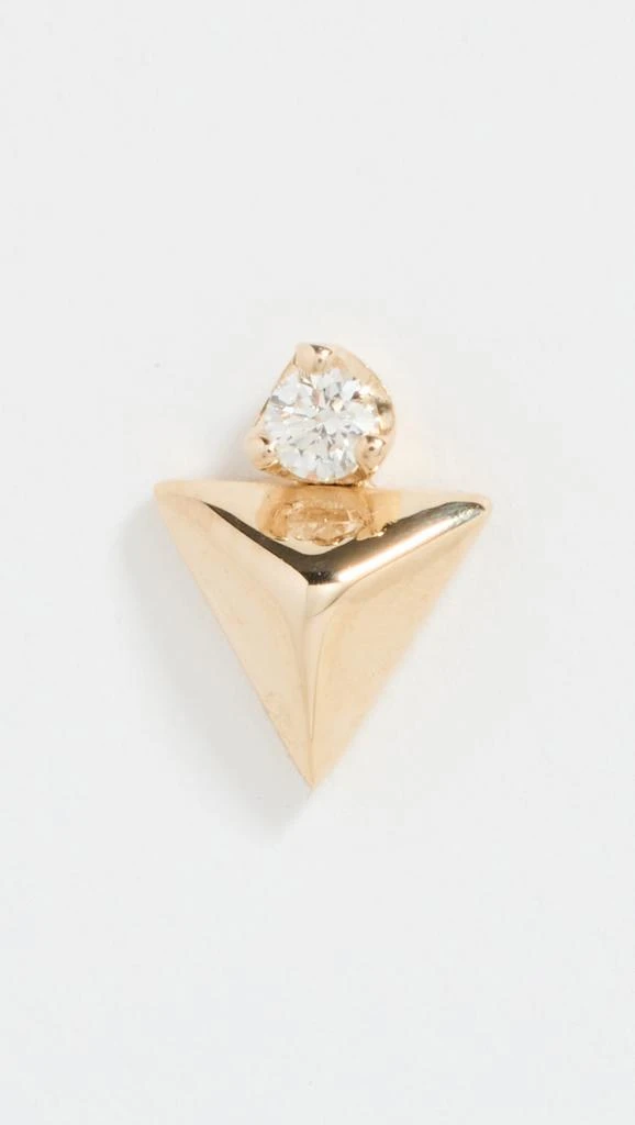 Zoe Chicco 14k Small Triangle Pyramid Single Stud Earring 5