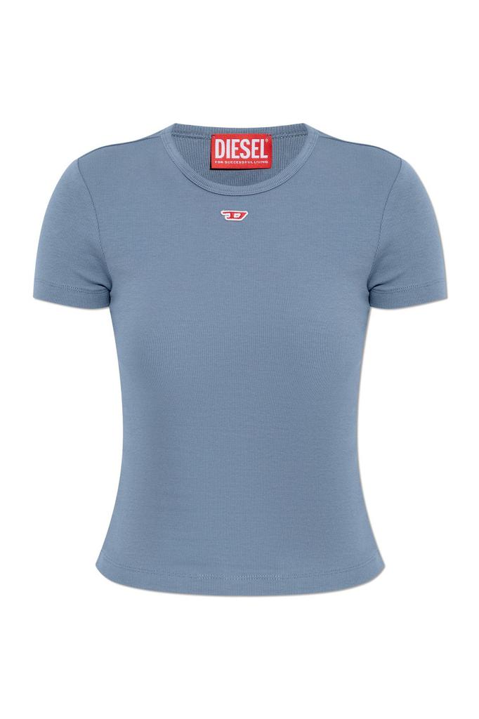 【Diesel】T-Angie Peekaboo Logo T-Shirt Black T-shirt with peekaboo logo