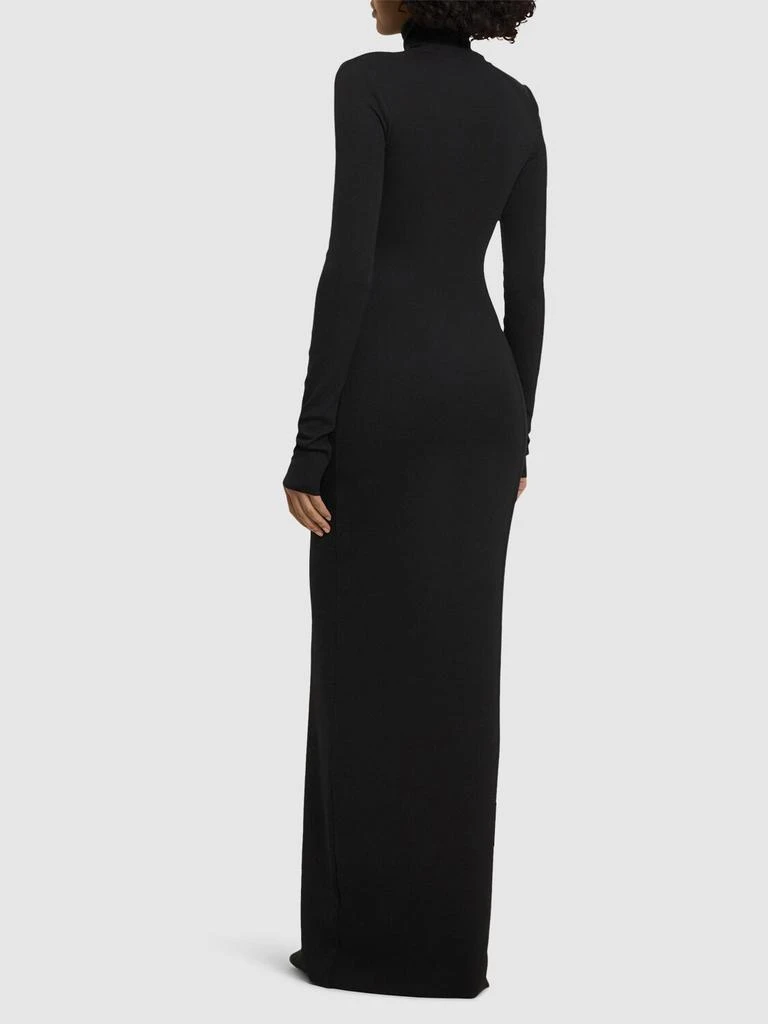 ÉTERNE Long Sleeve Turtleneck Jersey Maxi Dress 2