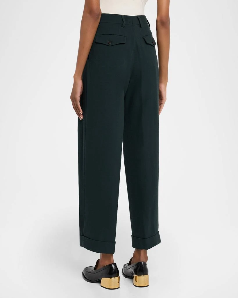 Dries Van Noten Partan Pleated Straight-Leg Ankle Pants 3