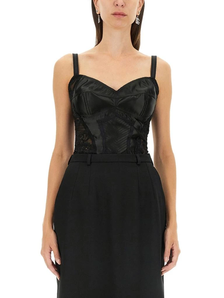 Dolce & Gabbana SATIN AND LACE CORSETRY TOP 1