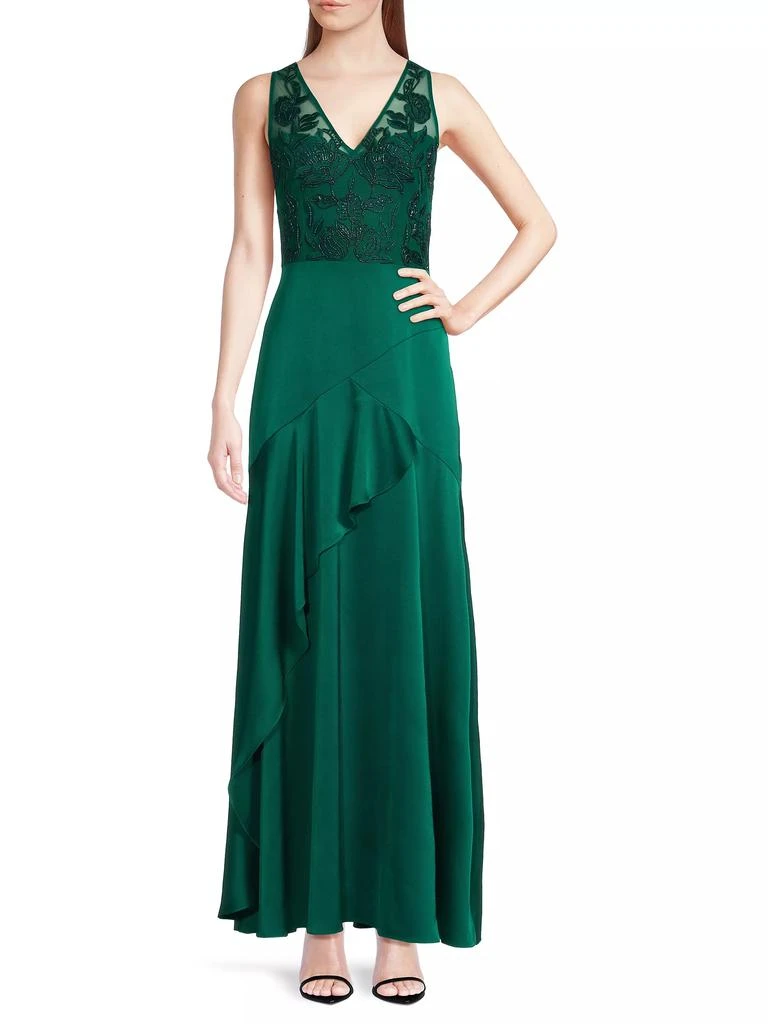 Aidan Mattox Beaded Satin Sleeveless Gown 2