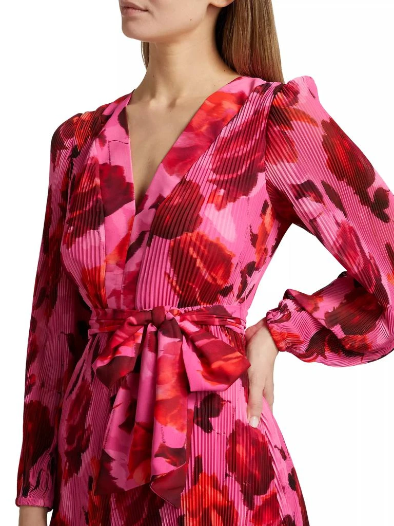 Milly Liv Blurred Blossom Pleated Minidress 6