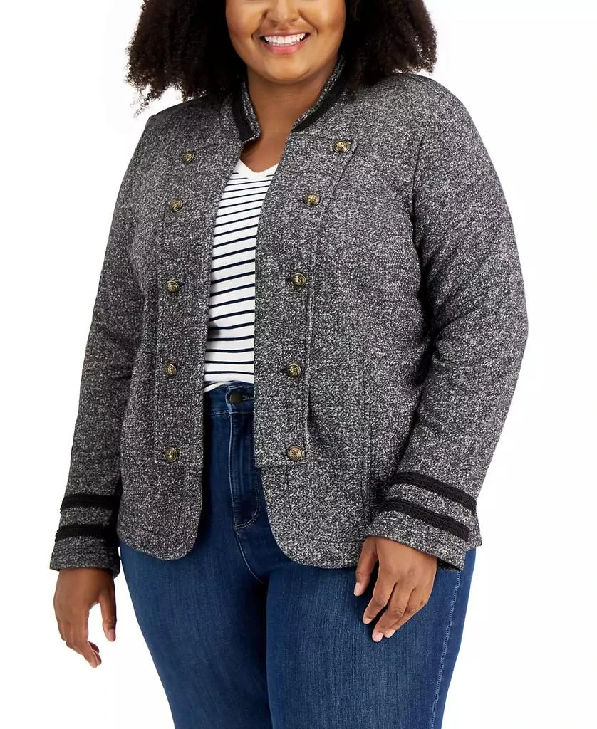 Tommy Hilfiger Plus Size Military Band Jacket 1