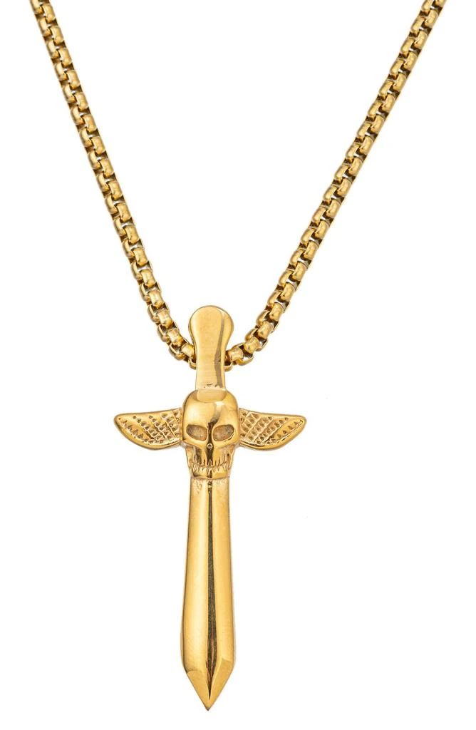 EYE CANDY LOS ANGELES Skull Sword Cross Pendant Necklace 1