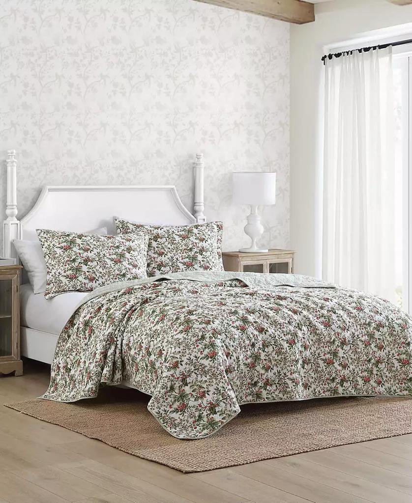 Laura Ashley Bramble Floral Cotton Reversible 2-Piece Quilt Set