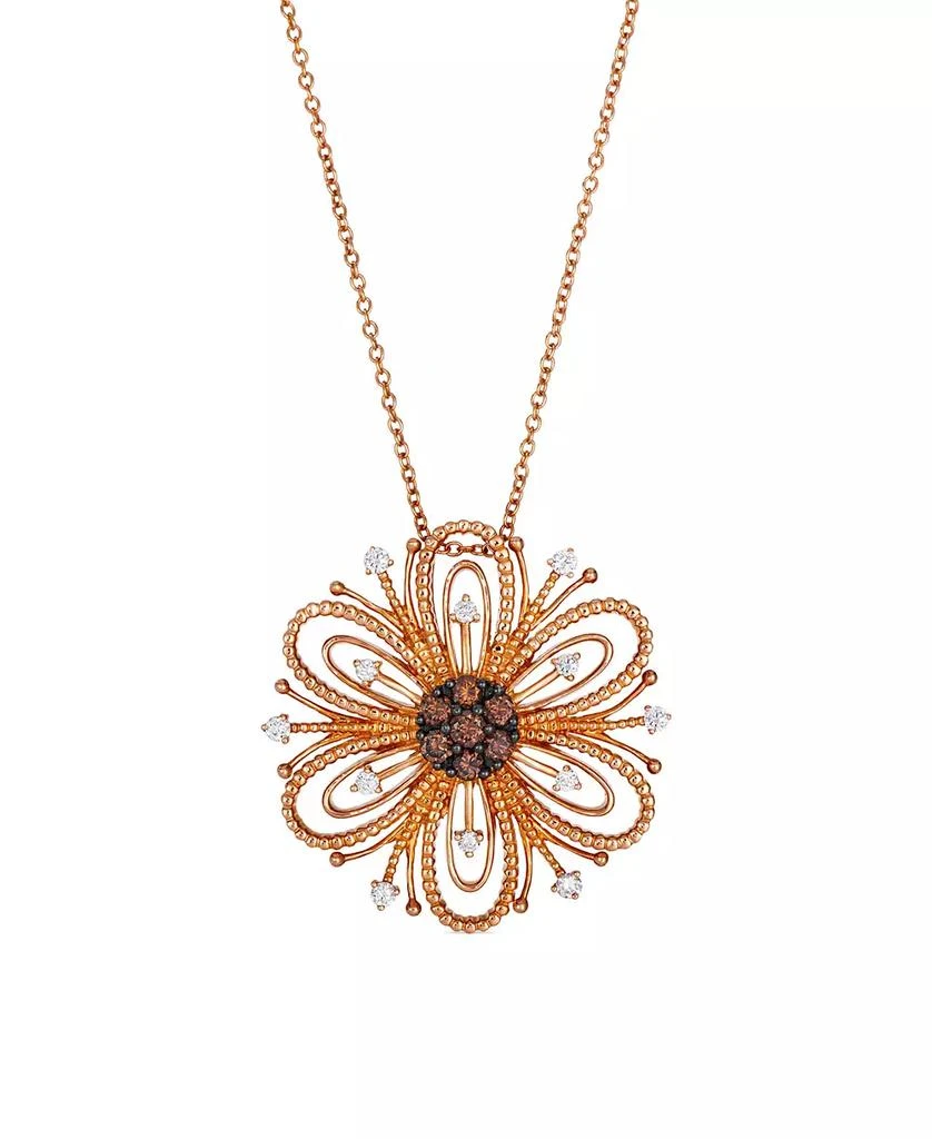 Le Vian Chocolate 
Vanilla Diamonds (0.50 ct. t.w.) Pendant Necklace in 14k Strawberry Gold