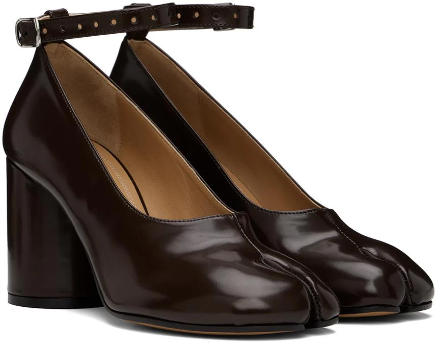 MAISON MARGIELA Brown Tabi Leather Heels 4